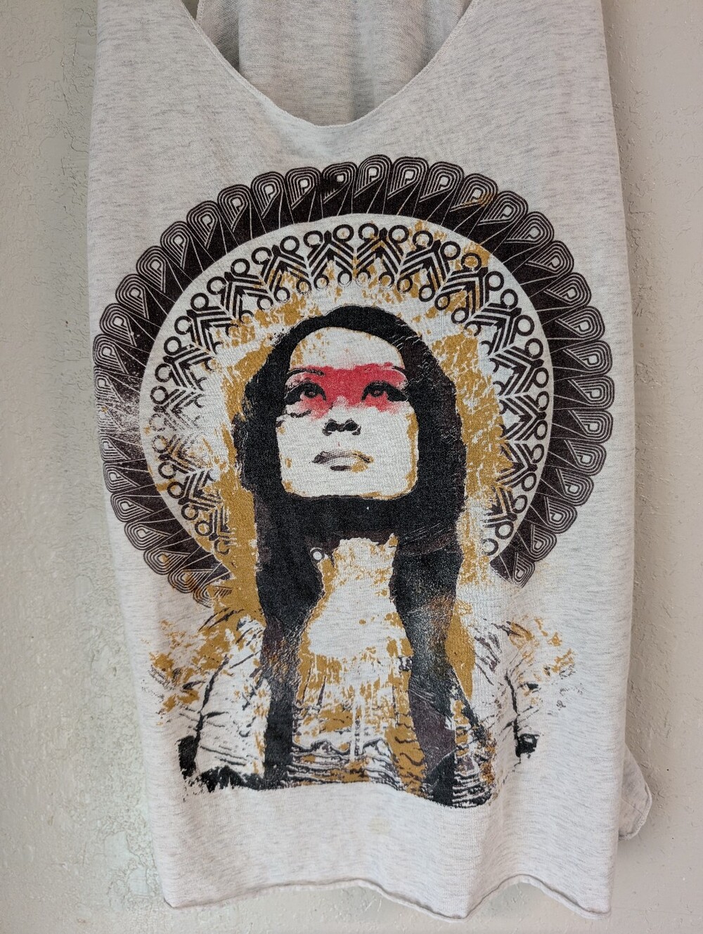 Native American Graphic Racerback Tank Top L Tribal Boho Strappy Culture Indie - Picture 5 of 5